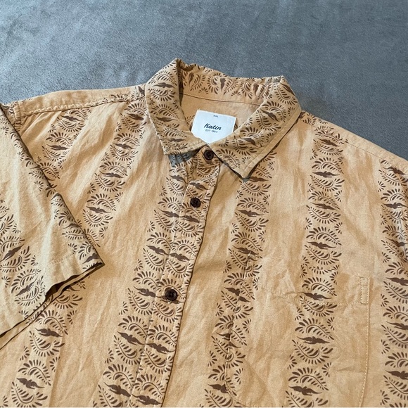 Katin Shirt Mens 2XL Brown Button Up Lightweight Surf Beach - Picture 1 of 9